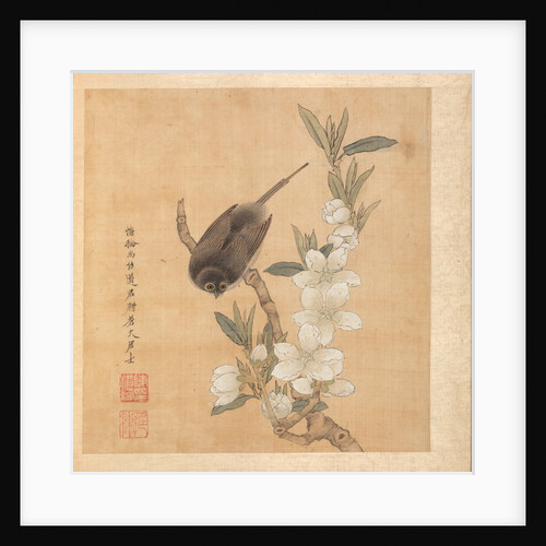 Paintings after Ancient Masters: A Bird and Peach-Blossom Branch, 1598-1652 by Chen Hongshou