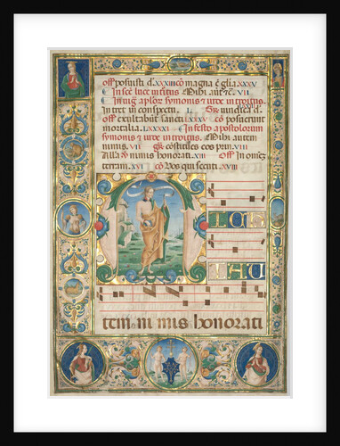 Pair of Graduals: Initial with St. Andrew and Mass for the Dead, c. 1480 by Jacopo Filippo d' Argenta