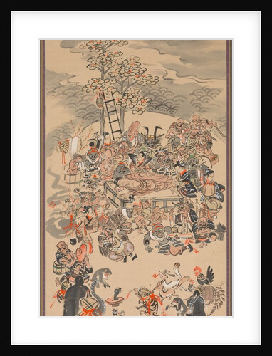 Parinirvana with Otsu-e Subjects, 1800s by Hakuen
