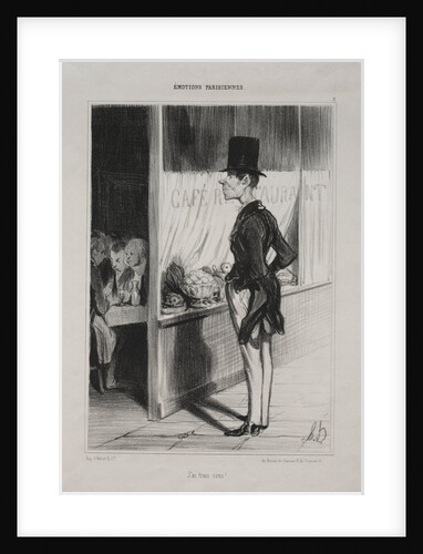 Parisian Emotions, plate 3: I Have Three Sous!, 1839 by Honoré Daumier
