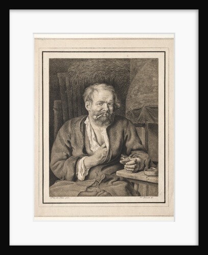 Peasant Sitting at a Table, Smoking a Pipe, 1817-1821 by Johann Nepomuk Strixner