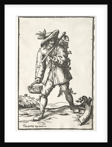 Peasant with Hoe, Basket and Hen by Ludolph Büsinck
