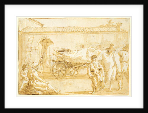 Peasants with a Farm-cart, c. 1790 by Giovanni Domenico Tiepolo