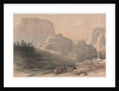Petra, Lower End of the Valley, Viewing the Acropolis, 1839 by David Roberts