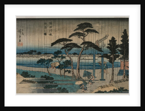 Picture of Light Rain on the Embankment of the Sumida River…, late 1830s or early 1840s by Ando Hiroshige