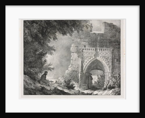 Picturesque and Romantic Journeys in Old France: Ruins of the Palace of the White Queen, 1824 by Alexandre-Evariste Fragonard