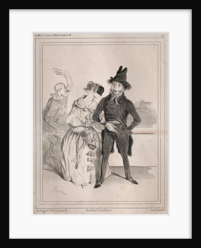 Pochades de carnaval: Cest singulier! elle me dit que je suis Philibert Désormeaux?,, 1842 by Clémente Pruche