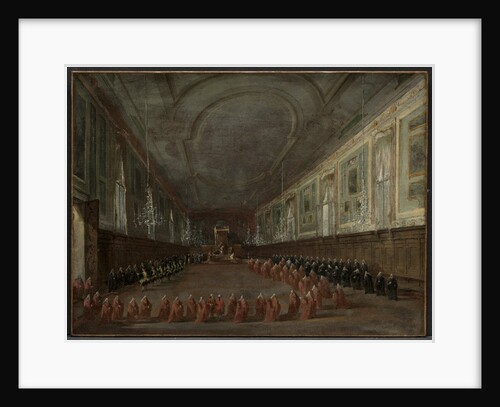 Pope Pius VI Descending the Throne to Take Leave of the Doge in the Hall…, c. 1783 by Francesco Guardi