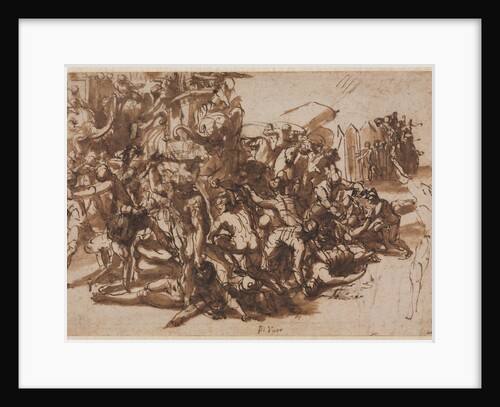 Poros Assailed by the Macedonian Army; Sketches of Animals, c. 1545/47 by Perino del Vaga