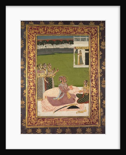 Portrait of Maharaja Savant Singh with Consort, Bani Thani, mid-1700s by Nihal Chand (attributed to)