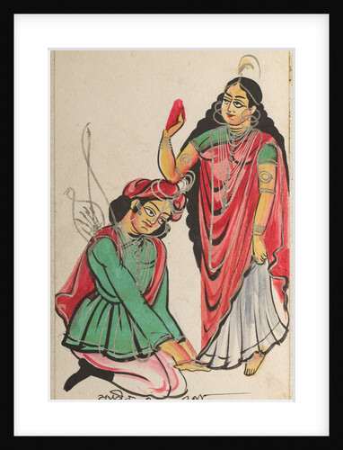 Pravira Kneeling at the Feet of Jana, 1800s by Unknown