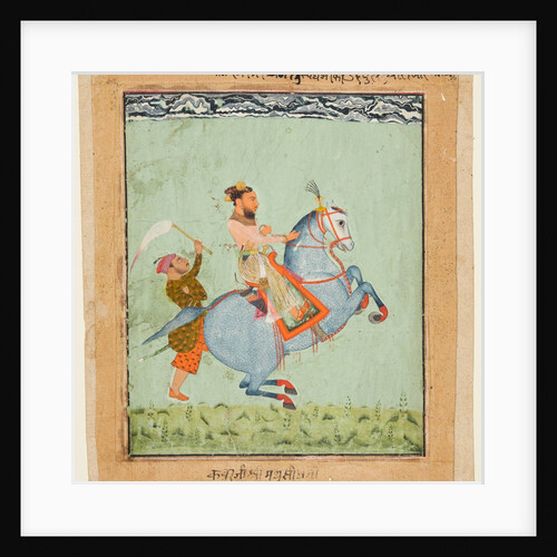 Prince Mathu Singh on a blue horse, c. 1720 by Unknown