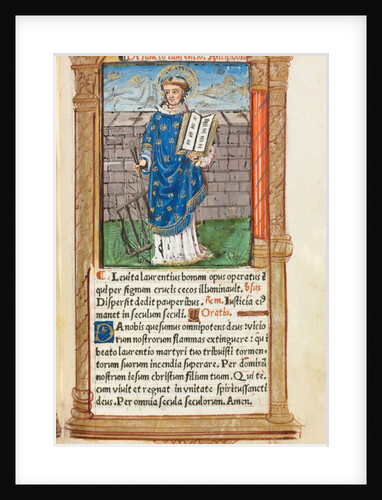 Printed Book of Hours: fol. 101r, St. Lawrence, 1510 by Guillaume Le Rouge