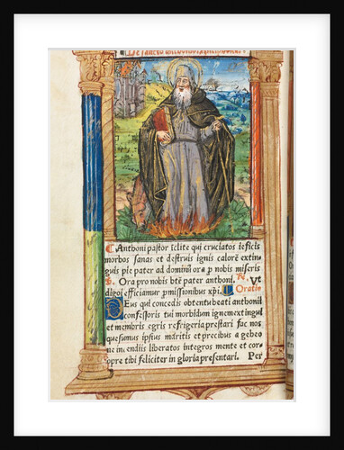Printed Book of Hours: fol. 104v, St. Anthony Abbot, 1510 by Guillaume Le Rouge