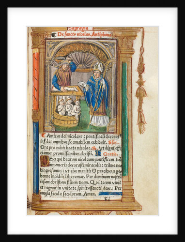 Printed Book of Hours: fol. 105r, St. Nicholas, 1510 by Guillaume Le Rouge