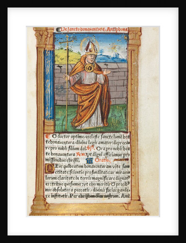 Printed Book of Hours: fol. 107r, St. Bonaventura, 1510 by Guillaume Le Rouge