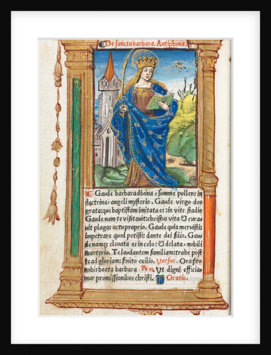 Printed Book of Hours: fol. 110v, St. Barbara, 1510 by Guillaume Le Rouge