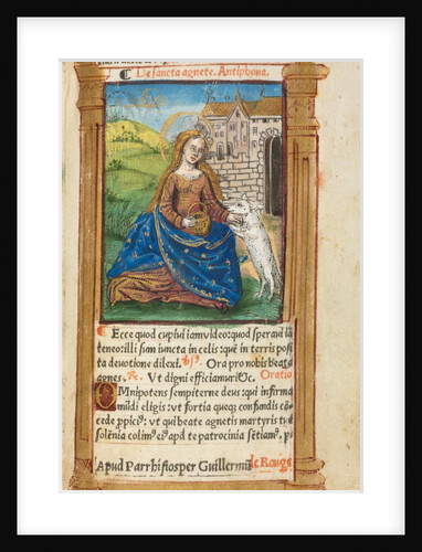 Printed Book of Hours: fol. 112r, St. Agnes, 1510 by Guillaume Le Rouge