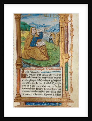 Printed Book of Hours: fol. 17r, St. John on Patmos, 1510 by Guillaume Le Rouge
