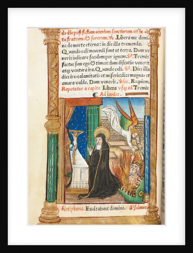 Printed Book of Hours: fol. 84v, Dominican Nun in Prayer, 1510 by Guillaume Le Rouge