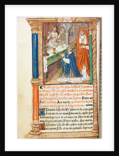 Printed Book of Hours: fol. 96v, Mass of St. Gregory, 1510 by Guillaume Le Rouge