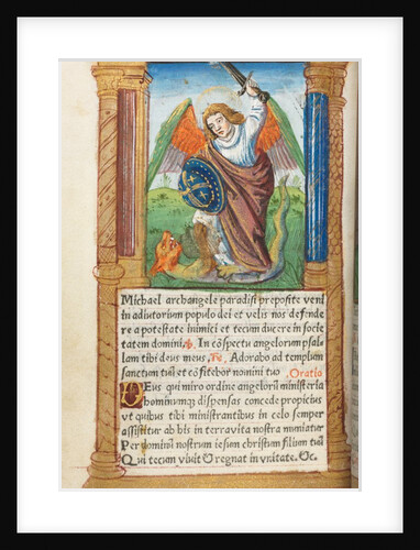 Printed Book of Hours: fol. 97v, St. Michael the Archangel, 1510 by Guillaume Le Rouge