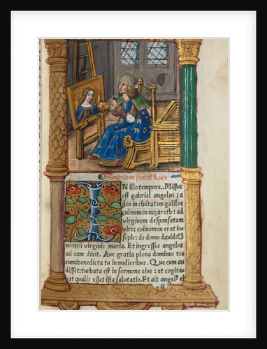 Printed Book of Hours: fol.18r, St. Luke, 1510 by Guillaume Le Rouge