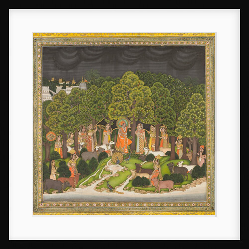 Radha and Krishna meet in the forest during a storm, c. 1770 by Unknown