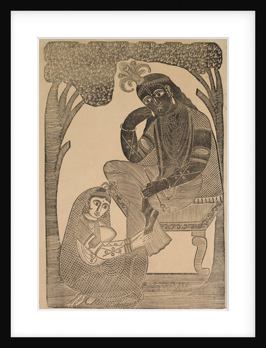 Radha Stroking Krishna's Feet, 1800s by Shri Gobinda Chandra Roy