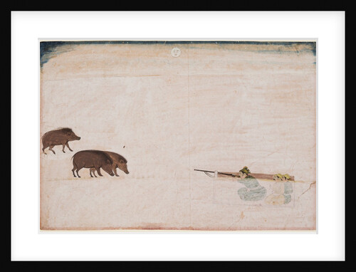 Raja Ram Chand of Amber ? hunting wild boar, c. 1670 by Unknown