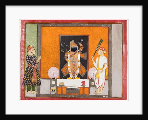 Raja Ram Singh worships Krishna as Brij Nathji, c. 1820 by Unknown
