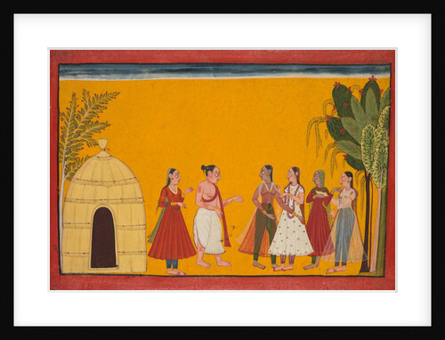 Rama and Sita Being Taken to the Priest to Fix the Wedding Date; page from the Ramayana…, c1700-17 by Unknown