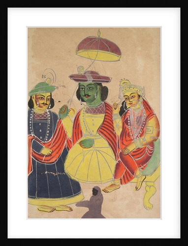 Rama and Sita Enthroned with Lakshmana and Hanuman Attending, 1800s by Unknown