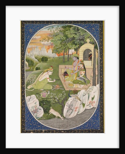 Rama, Sita and Lakshmana in the Forest, page from the Ramayana, c. 1830 by Unknown