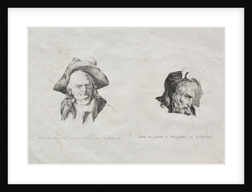 Receuil dessais lithographiques: Deux têtes, 1816 by Godefroy Engelmann