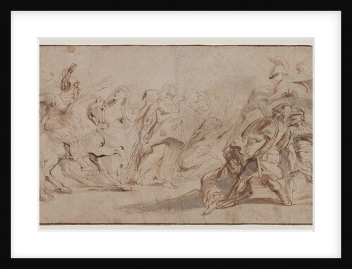 Reconciliation of the Romans and the Sabines Venus Disarming Mars, Drapery Study by Peter Paul Rubens
