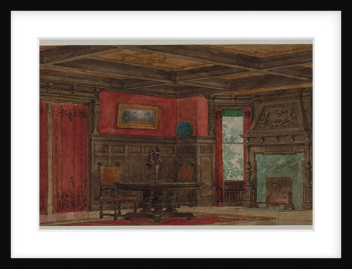 Rendering for Interior Design, about 1880- 1900 by August Frederick Biehle; M. James Bowman