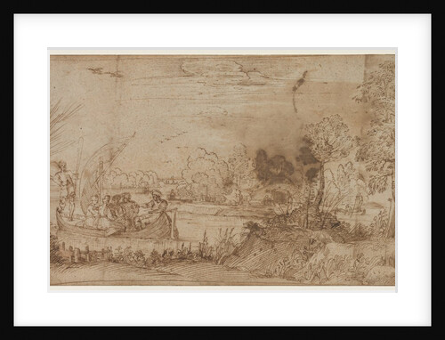 River Landscape with Boats, c. 1590 by Annibale Carracci