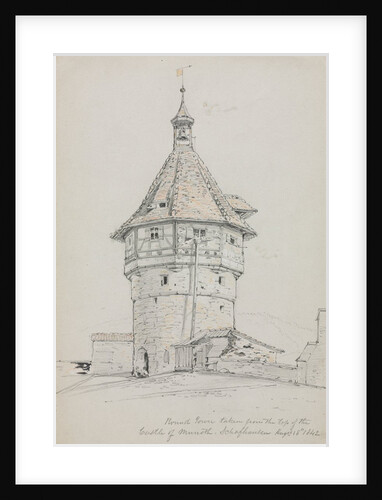 Round Tower, Castle of Munoth, Schafhausen, Switzerland, 1842 by John William Casilear
