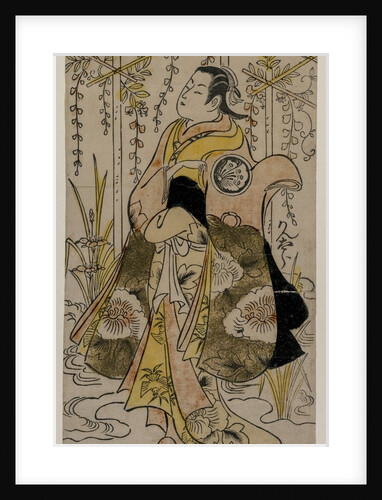 Sanjo Kantaro as a Young Woman Standing in a Wisteria Arbor, c. early or mid 1730s by Torii Kiyonobu I