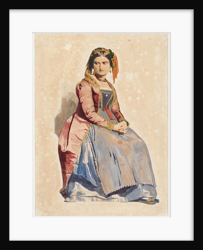 Seated Italian Woman, 1800s by Dominque Louis Papety