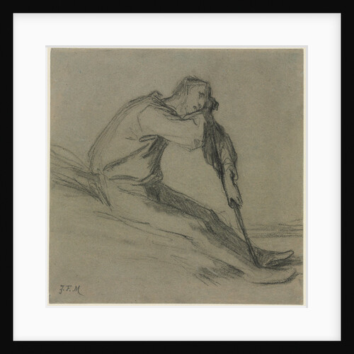 Seated Peasant Resting on a Hoe by Jean-François Millet