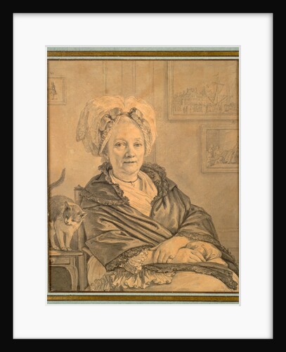 Seated Woman with a Cat, c. 1776 by Jean-Michel the Younger Moreau