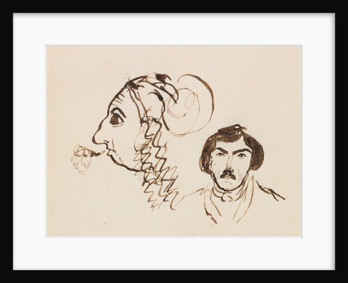 Self-Portrait with Portrait of Delacroix, c. 1845 by George Sand