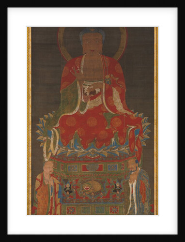 Shakyamuni Triad: Buddha Attended by Manjushri and Samantabhadra, 1300s by Unknown