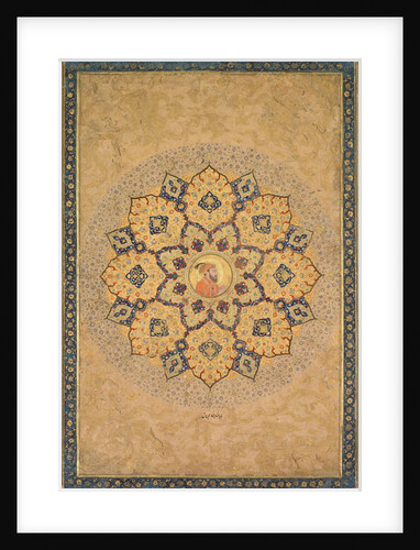 Shamsa with portrait of Aurangzeb, from the Emperor's Album? by Bichitr (probably)