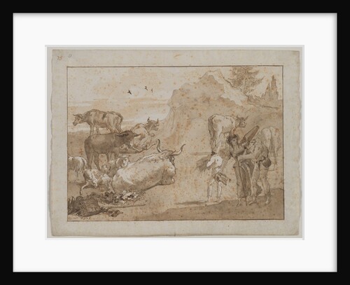 Sheep and Cows, 1790s by Giovanni Domenico Tiepolo