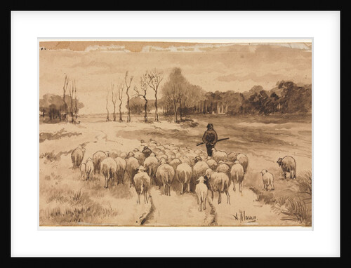 Shepherd with His Flock, c. 1870 by Anton Mauve