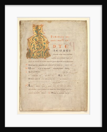 Single Leaf Excised from a Gradual and Sacramentary: Initial A[d te lavavi], c. 1000-1010 by Unknown