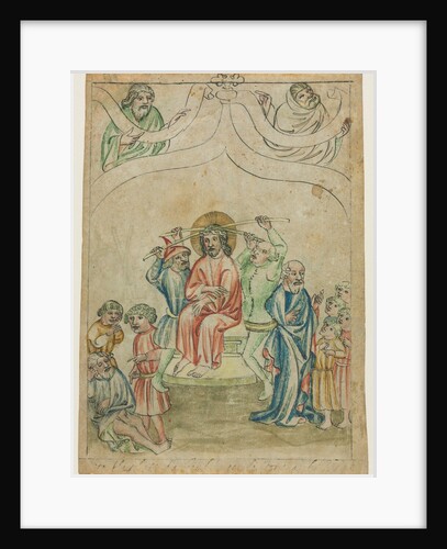 Single Leaf from a 'Biblia Pauperum': Christ Carrying the Cross, c. 1410 by Unknown